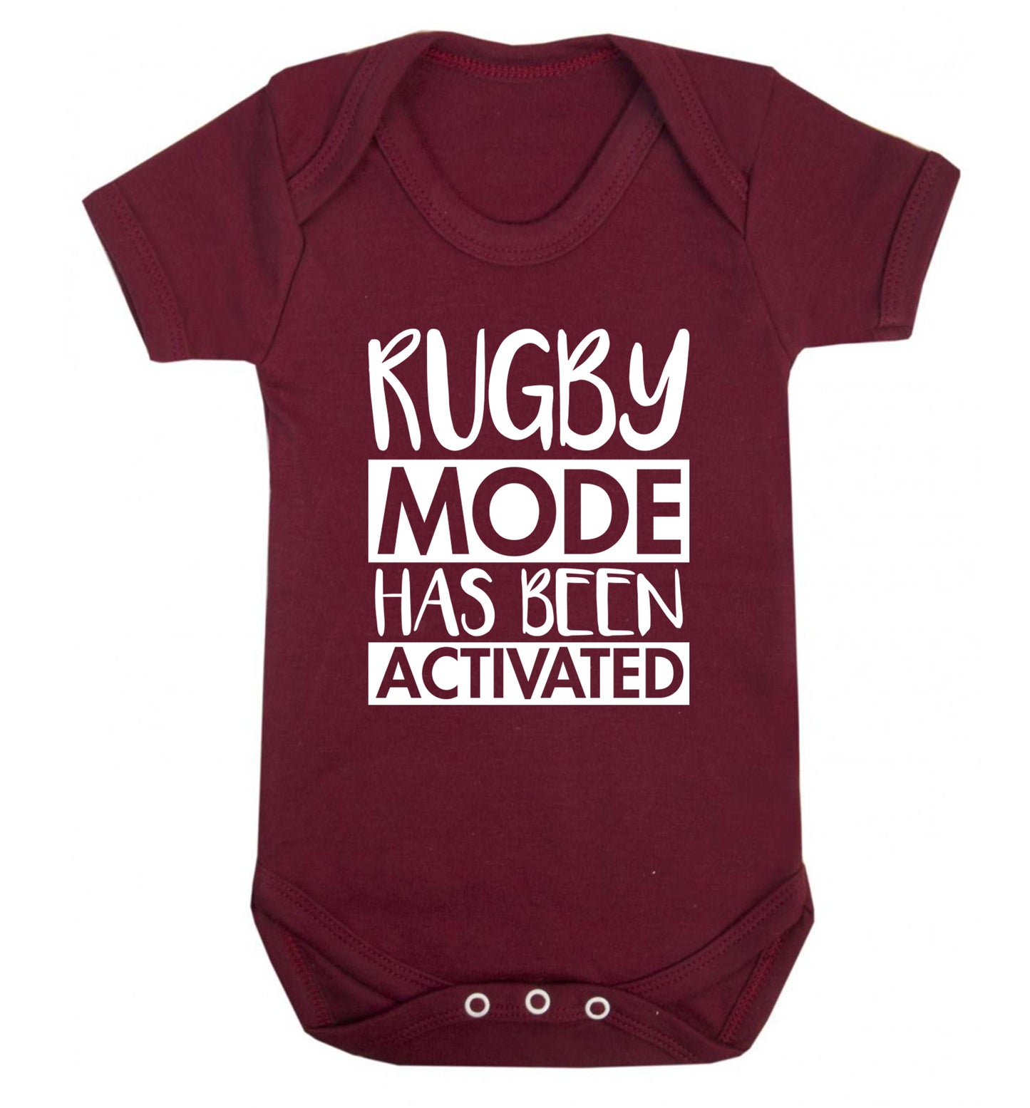 Rugby mode activated Baby Vest maroon 18-24 months