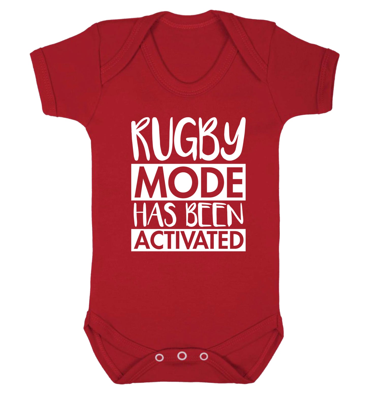 Rugby mode activated Baby Vest red 18-24 months