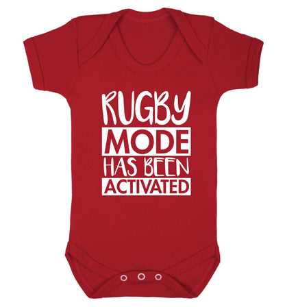 Rugby mode activated Baby Vest red 18-24 months