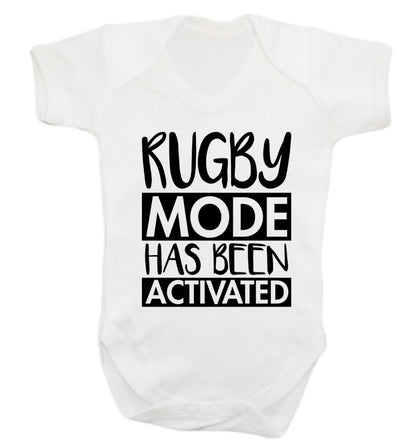 Rugby mode activated Baby Vest white 18-24 months