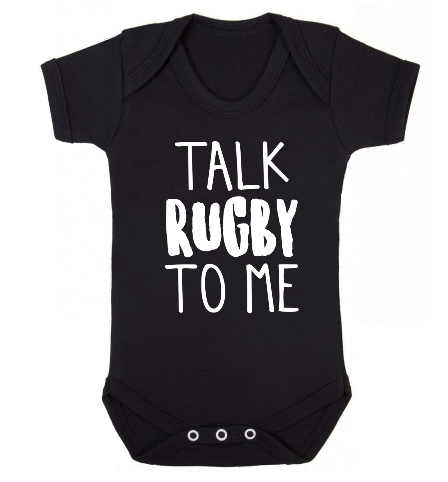 Talk rugby to me Baby Vest black 18-24 months