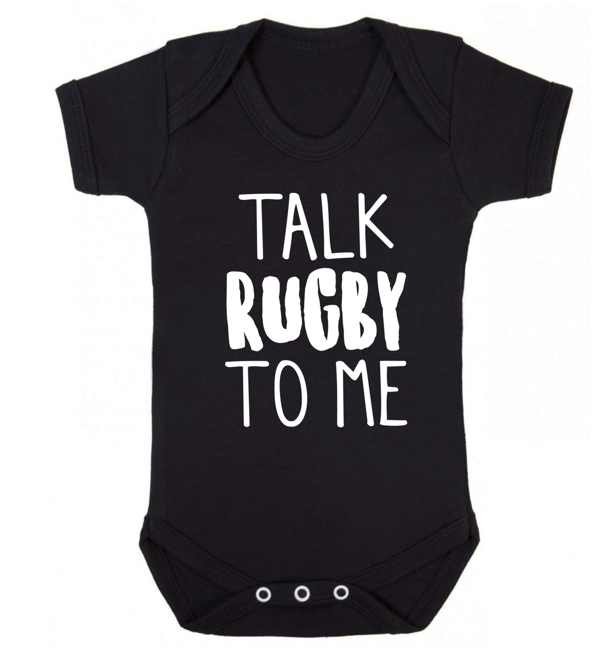 Talk rugby to me Baby Vest black 18-24 months