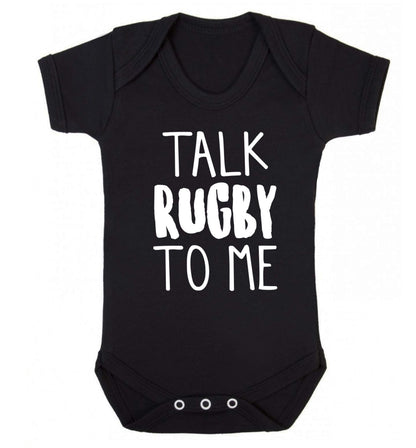 Talk rugby to me Baby Vest black 18-24 months