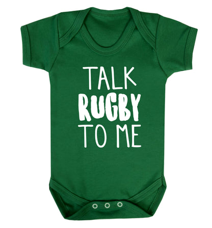 Talk rugby to me Baby Vest green 18-24 months