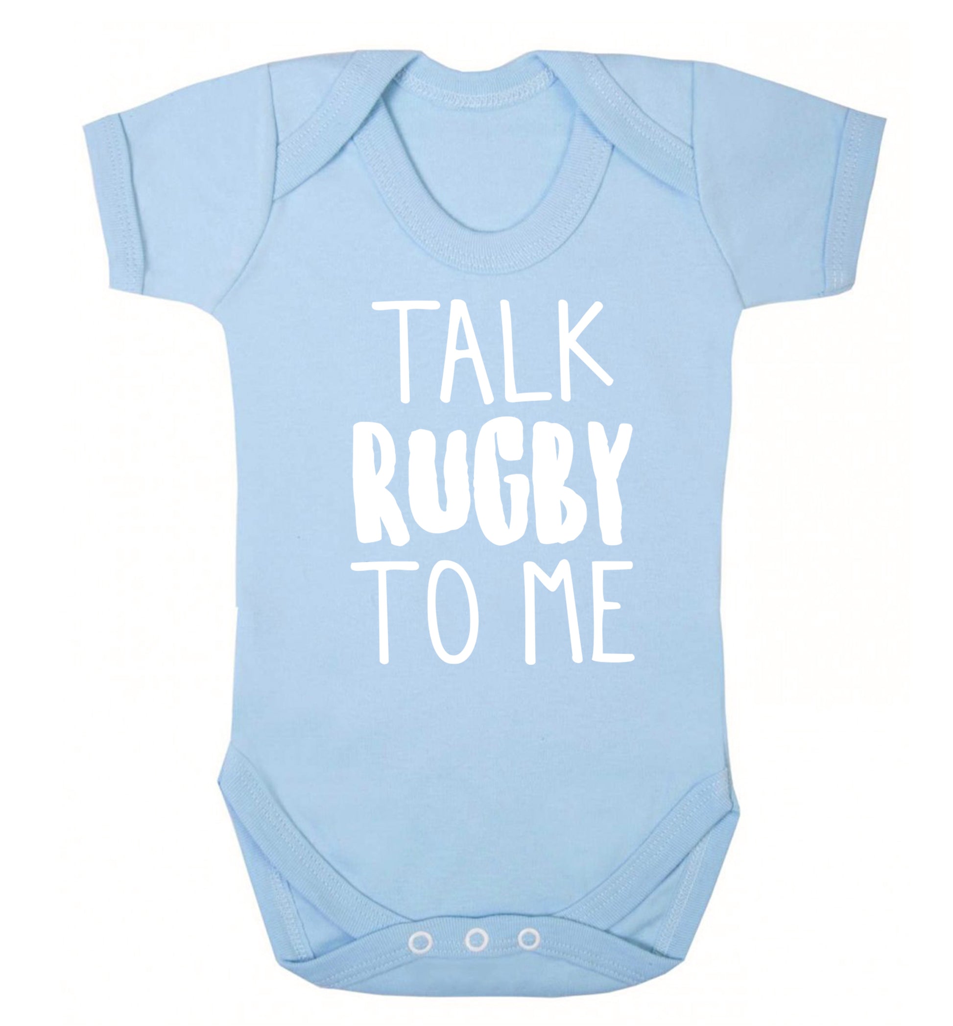 Talk rugby to me Baby Vest pale blue 18-24 months