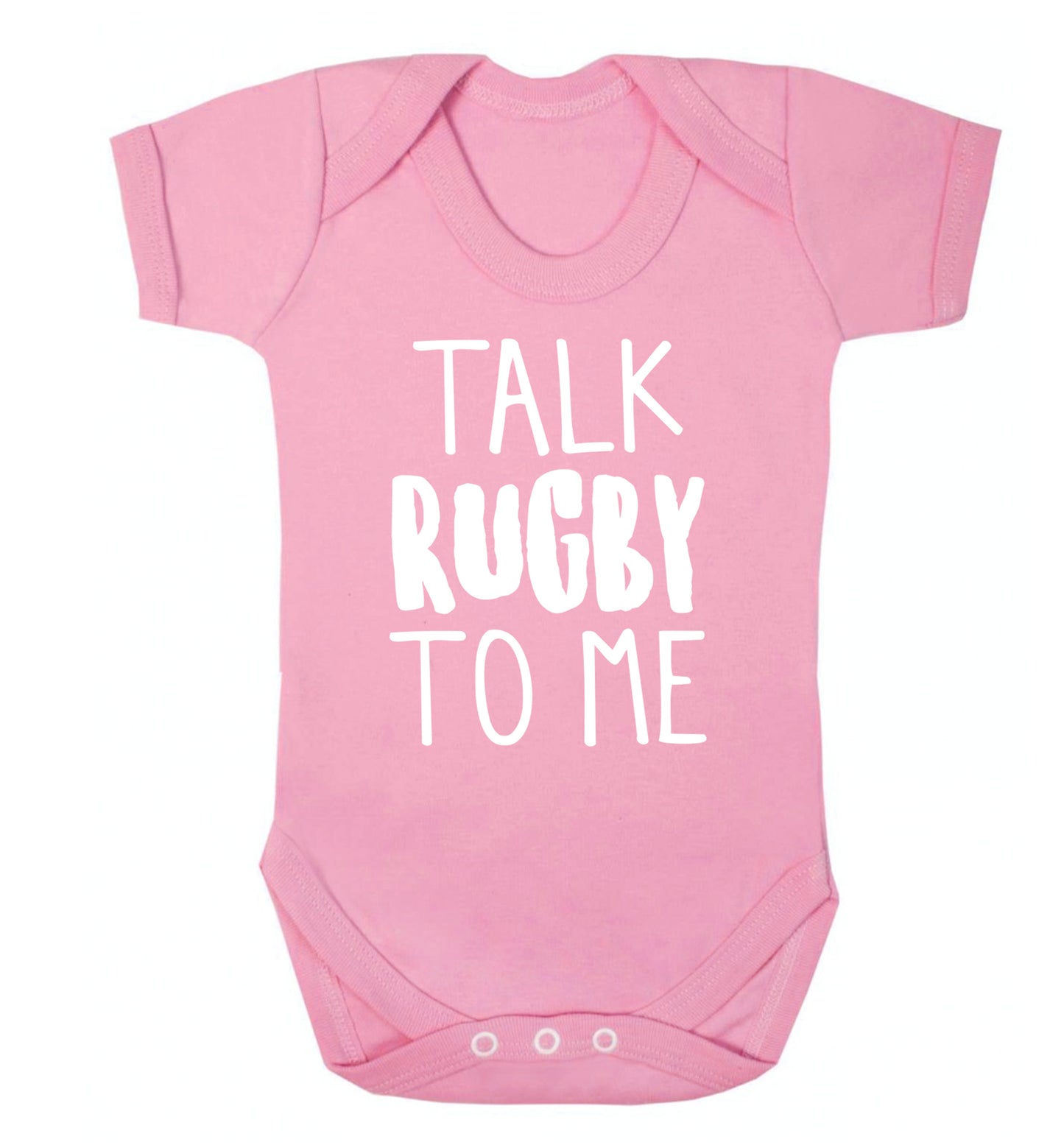 Talk rugby to me Baby Vest pale pink 18-24 months