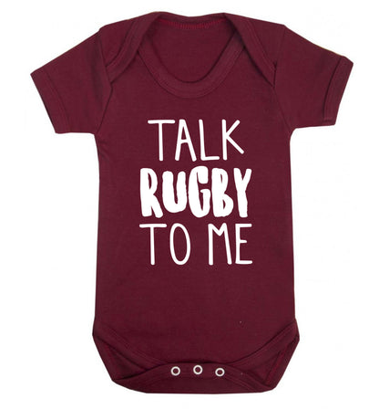 Talk rugby to me Baby Vest maroon 18-24 months
