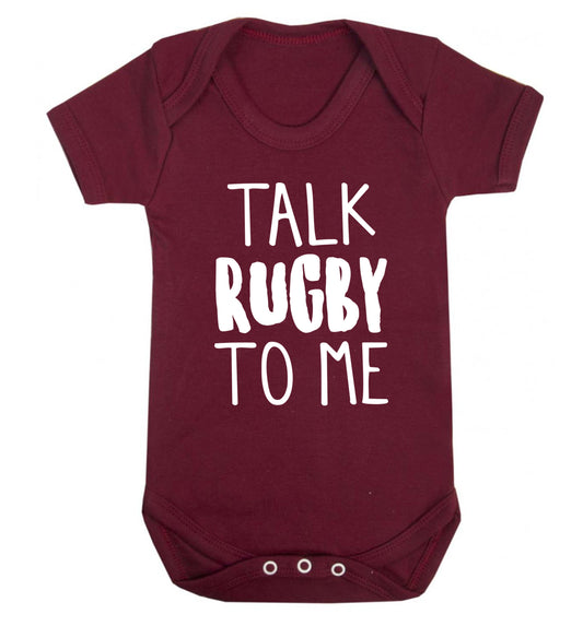 Talk rugby to me Baby Vest maroon 18-24 months
