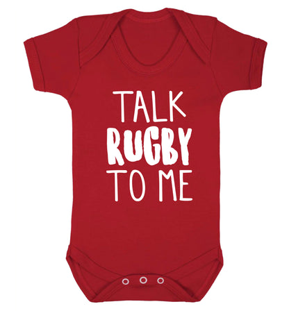 Talk rugby to me Baby Vest red 18-24 months