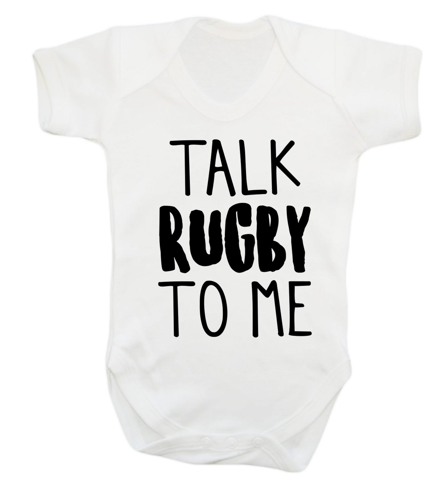 Talk rugby to me Baby Vest white 18-24 months