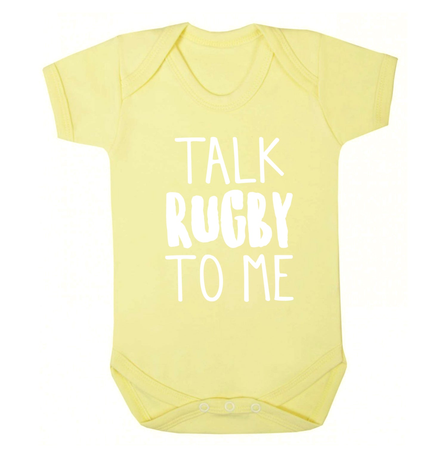 Talk rugby to me Baby Vest pale yellow 18-24 months