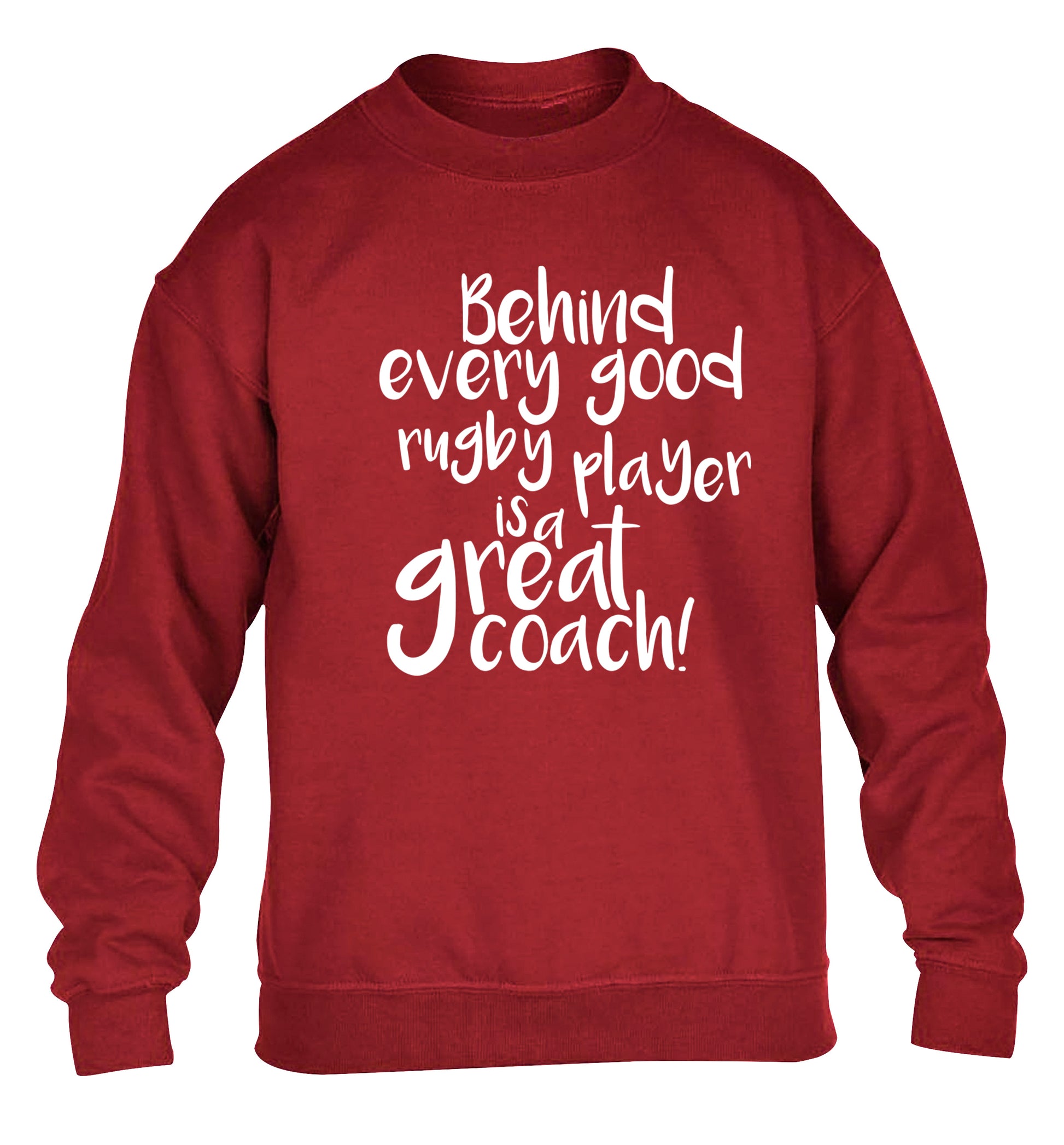 Behind every goor rugby player is a great coach children's grey sweater 12-13 Years
