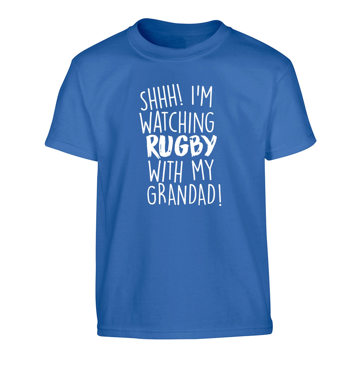 Shh I'm watching rugby with my grandaughter Children's blue Tshirt 12-13 Years