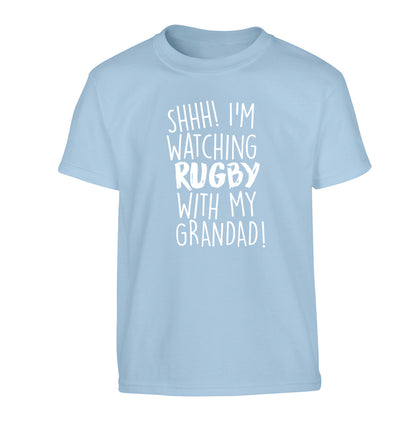 Shh I'm watching rugby with my grandaughter Children's light blue Tshirt 12-13 Years