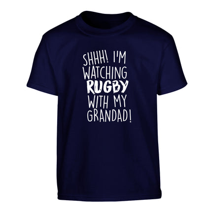 Shh I'm watching rugby with my grandaughter Children's navy Tshirt 12-13 Years