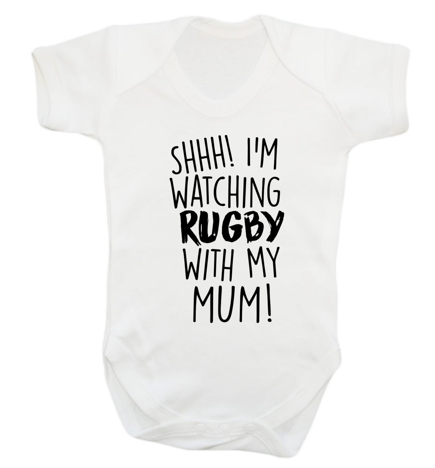 Shh... I'm watching rugby with my mum Baby Vest white 18-24 months