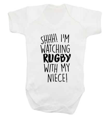 Shh.. I'm watching rugby with my niece Baby Vest white 18-24 months