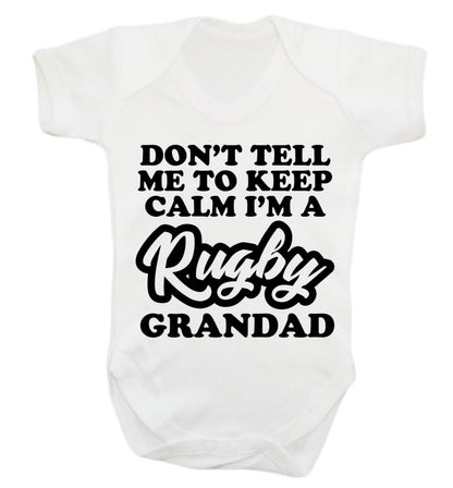 Don't tell me to keep calm I'm a rugby dad Baby Vest white 18-24 months