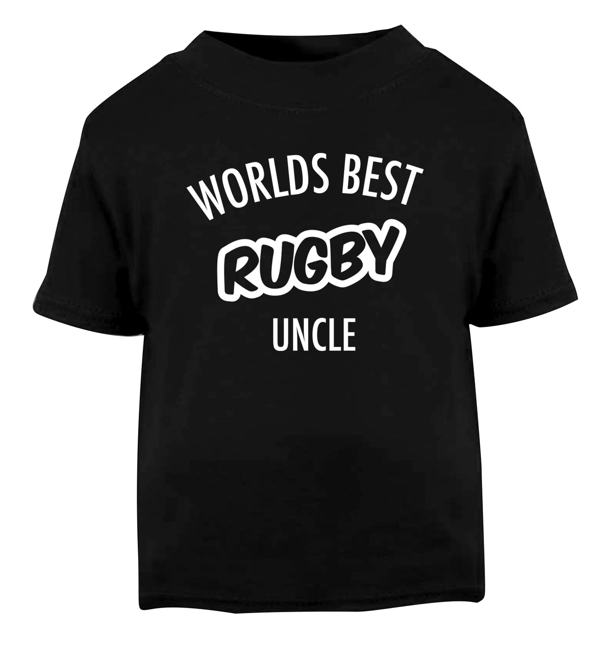 Worlds best rugby uncle Black Baby Toddler Tshirt 2 years