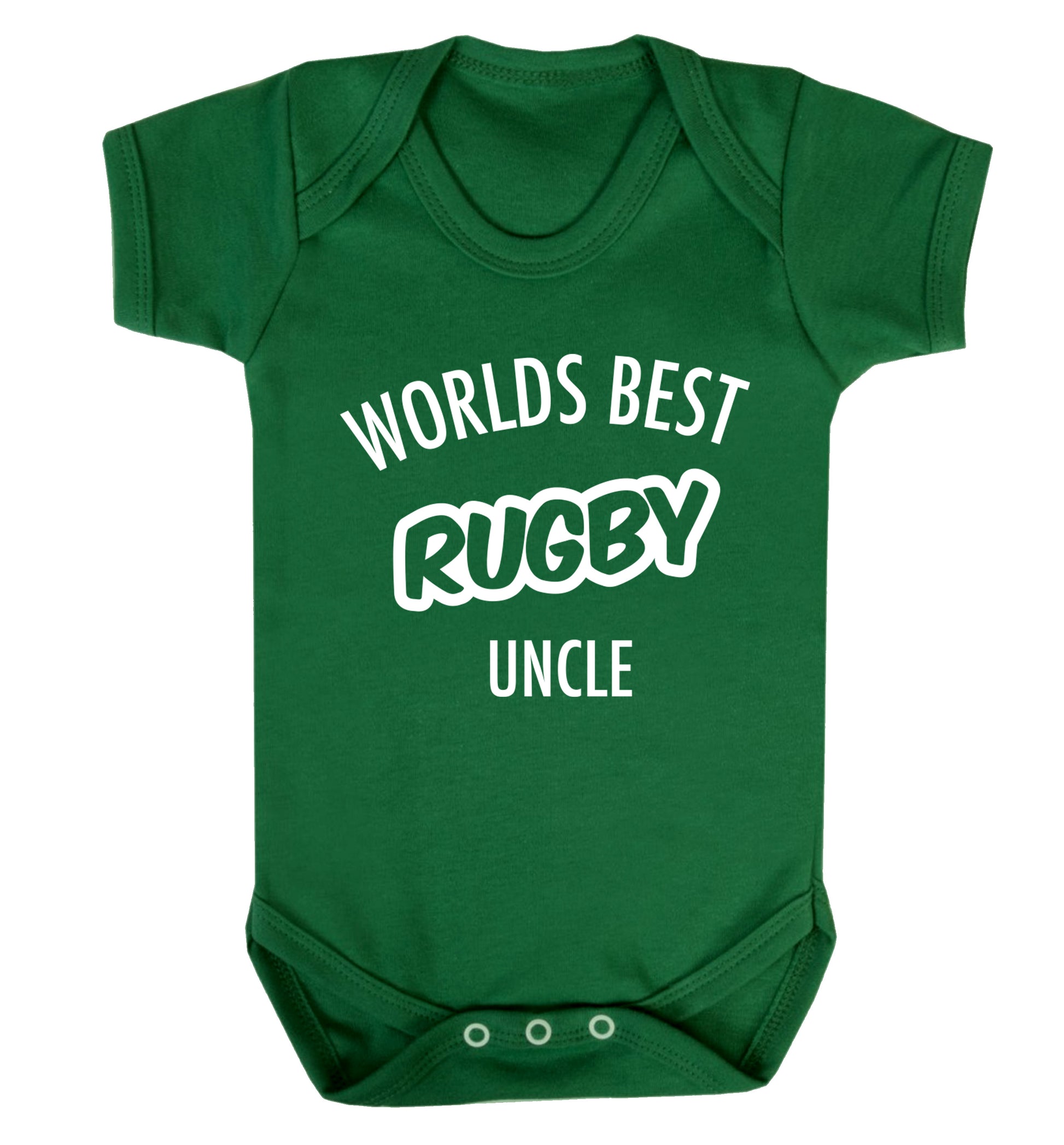 Worlds best rugby uncle Baby Vest green 18-24 months