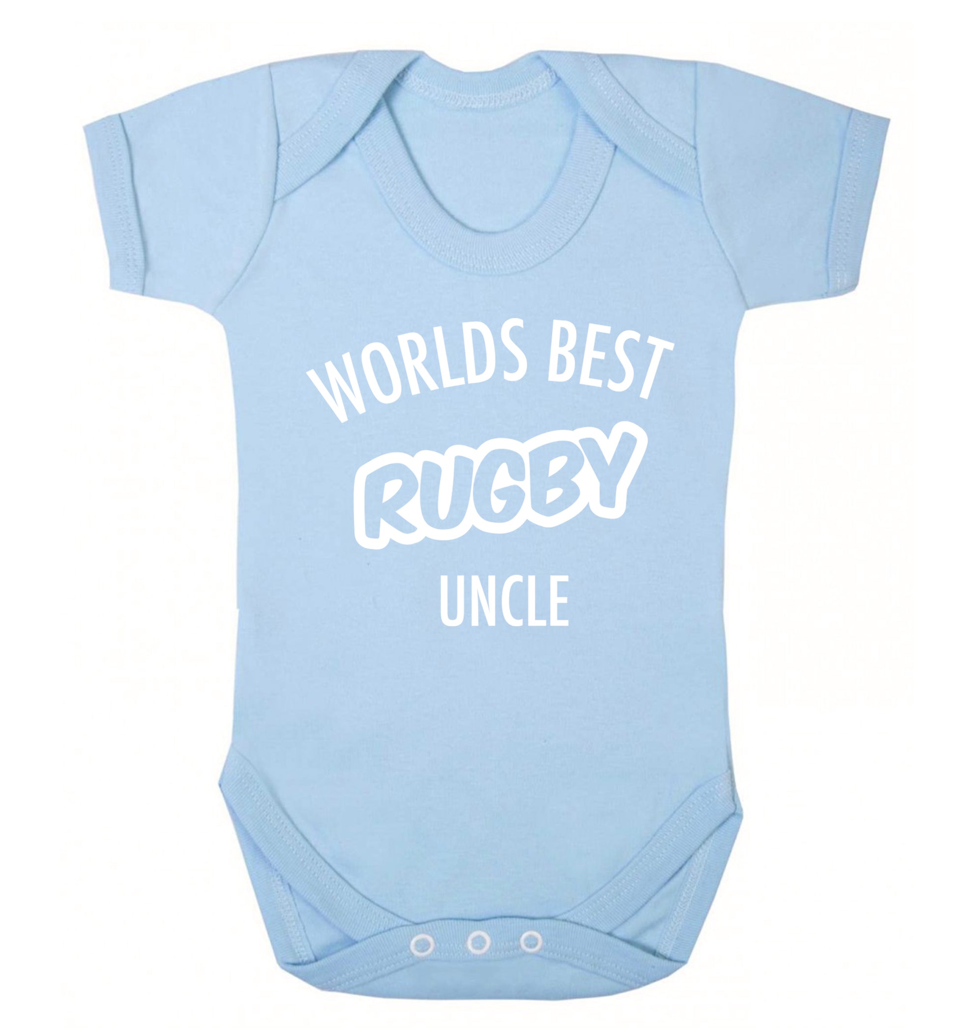 Worlds best rugby uncle Baby Vest pale blue 18-24 months