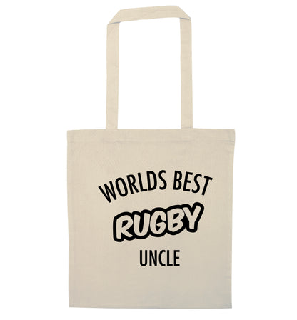Worlds best rugby uncle natural tote bag