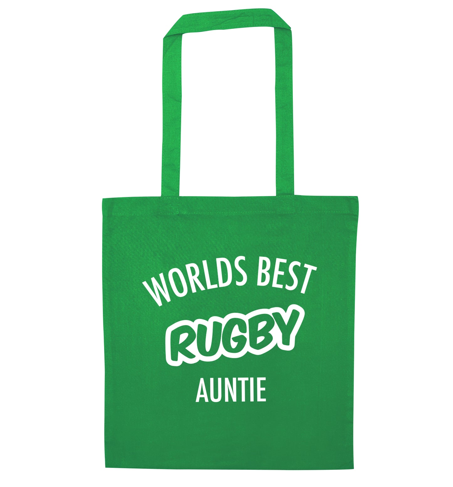 Worlds best rugby auntie green tote bag