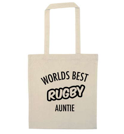 Worlds best rugby auntie natural tote bag