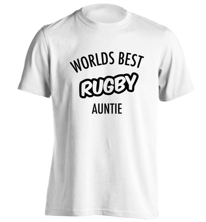 Worlds best rugby auntie adults unisex white Tshirt 2XL