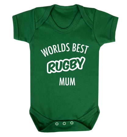 Worlds best rugby mum Baby Vest green 18-24 months