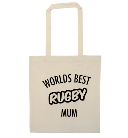Worlds best rugby mum natural tote bag