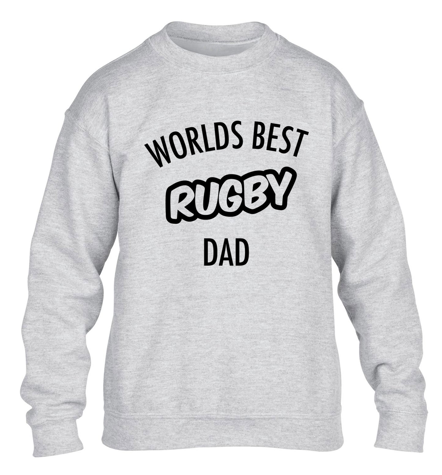 Worlds best rugby dad children's grey sweater 12-13 Years