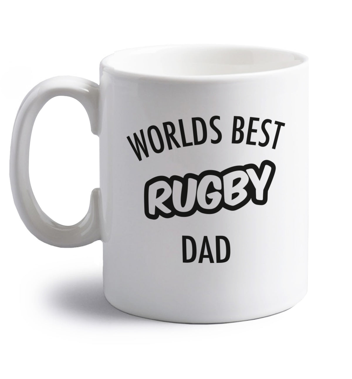 Worlds best rugby dad right handed white ceramic mug 
