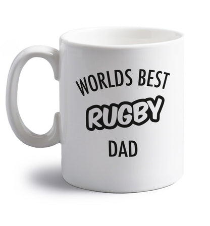 Worlds best rugby dad right handed white ceramic mug 