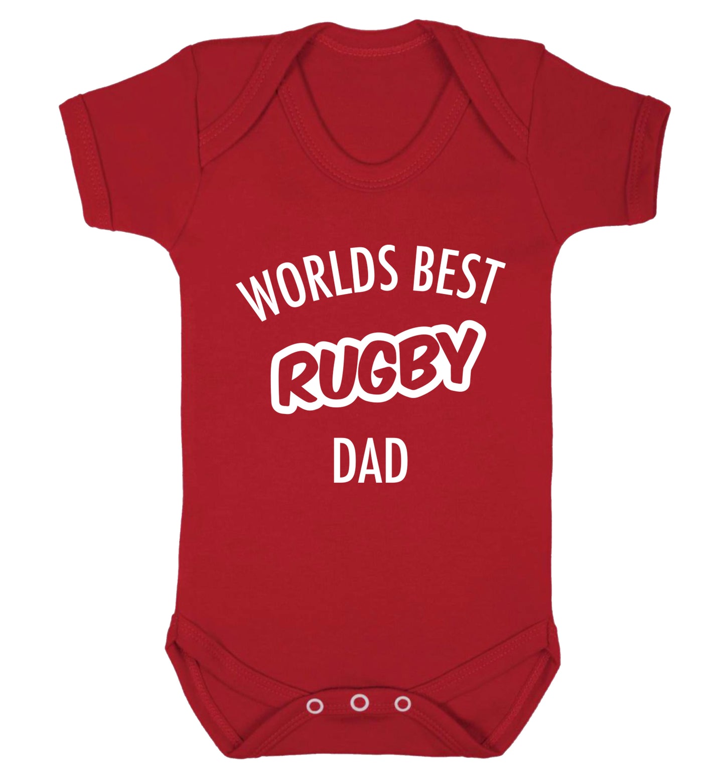 Worlds best rugby dad Baby Vest red 18-24 months