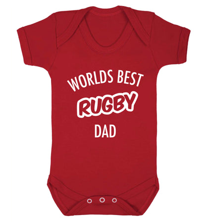 Worlds best rugby dad Baby Vest red 18-24 months