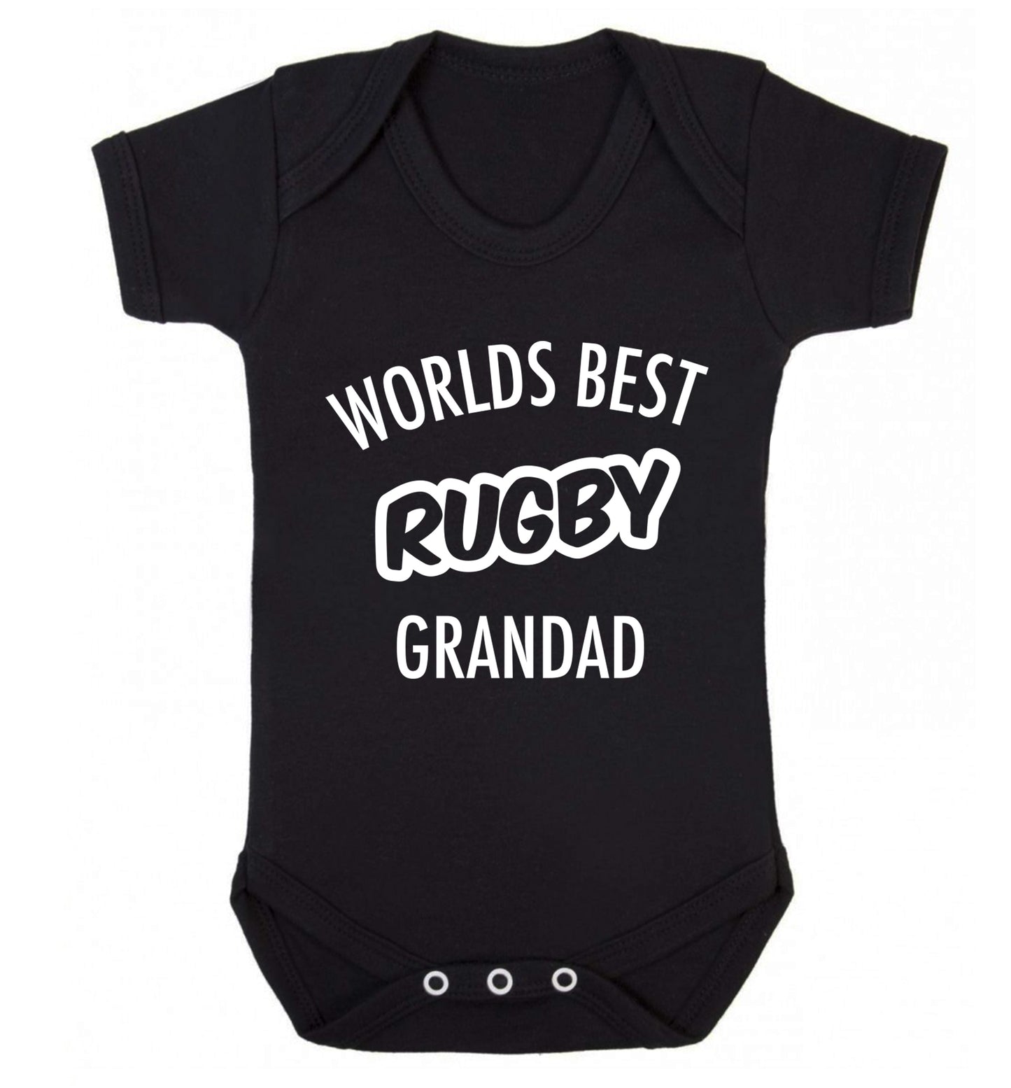 Worlds best rugby grandad Baby Vest black 18-24 months