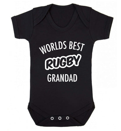 Worlds best rugby grandad Baby Vest black 18-24 months
