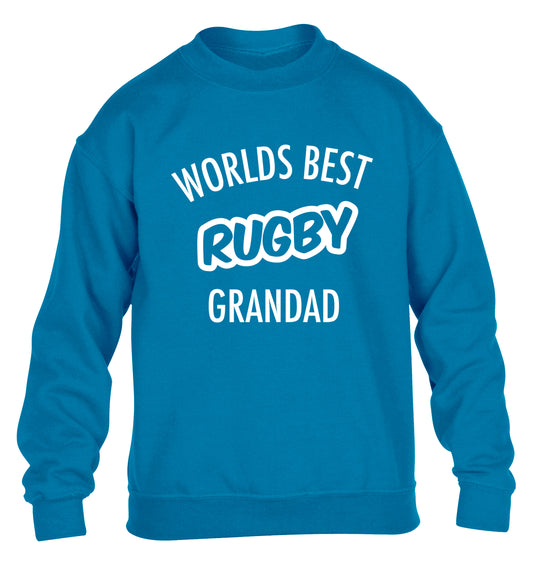 Worlds best rugby grandad children's blue sweater 12-13 Years