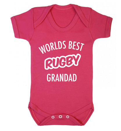 Worlds best rugby grandad Baby Vest dark pink 18-24 months