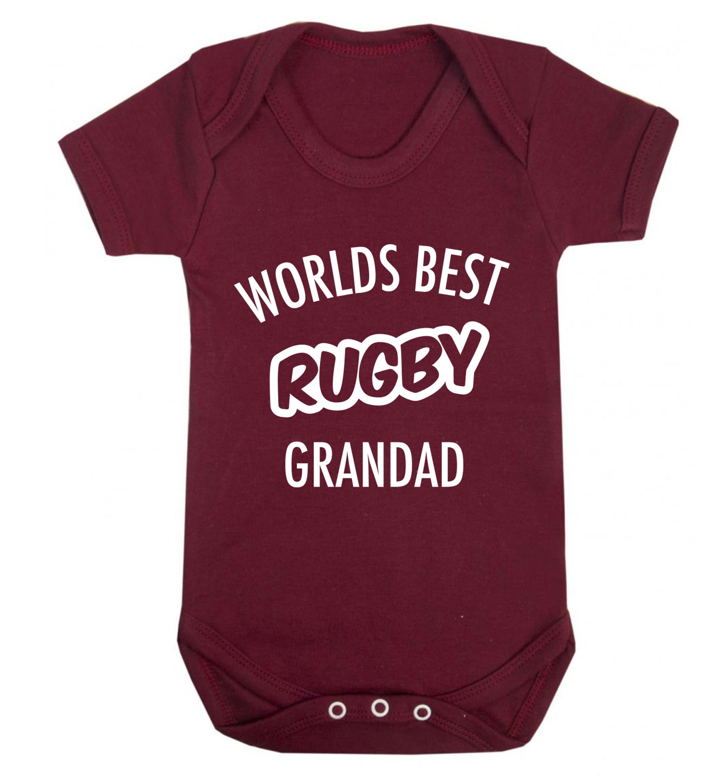 Worlds best rugby grandad Baby Vest maroon 18-24 months