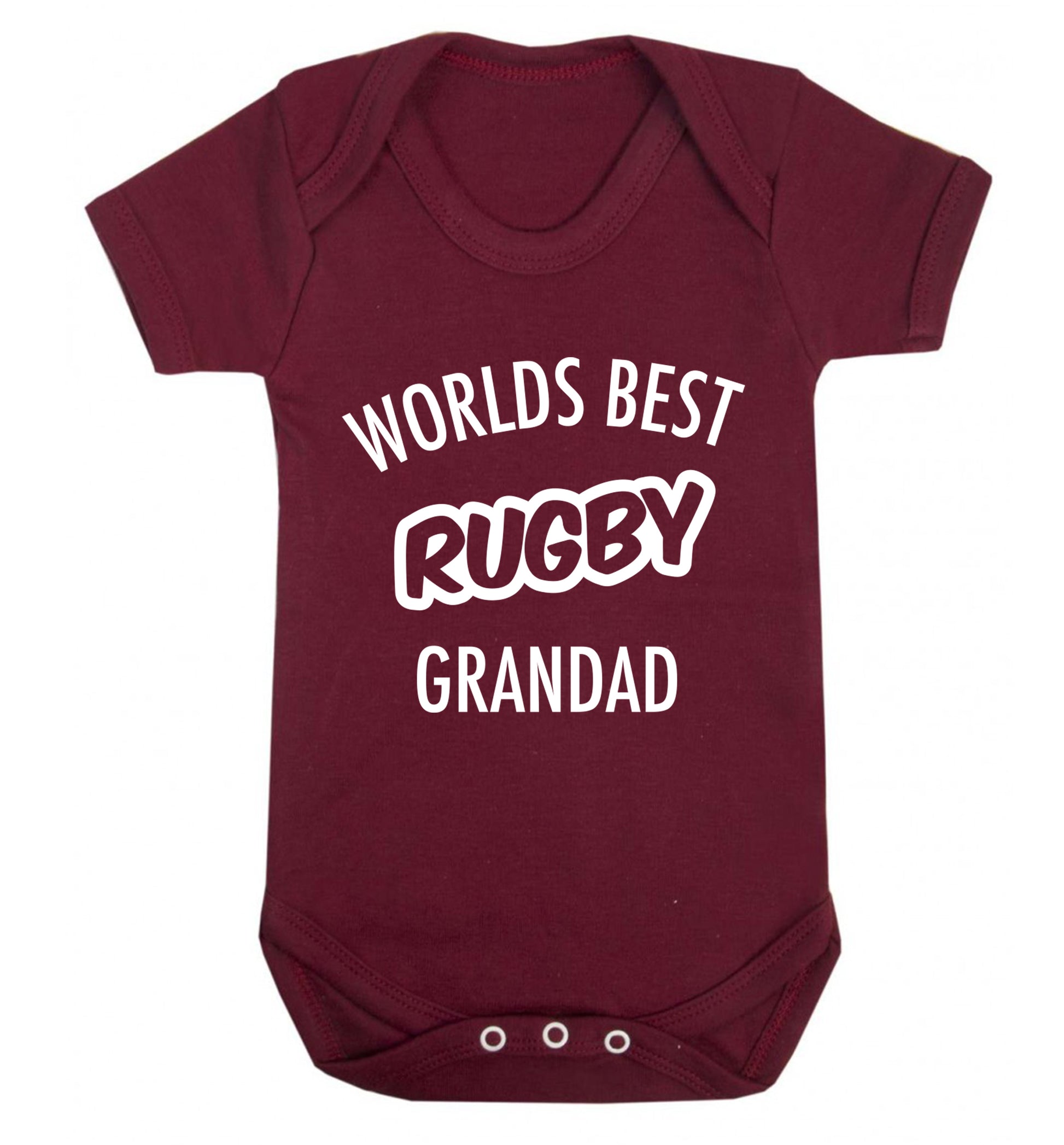 Worlds best rugby grandad Baby Vest maroon 18-24 months