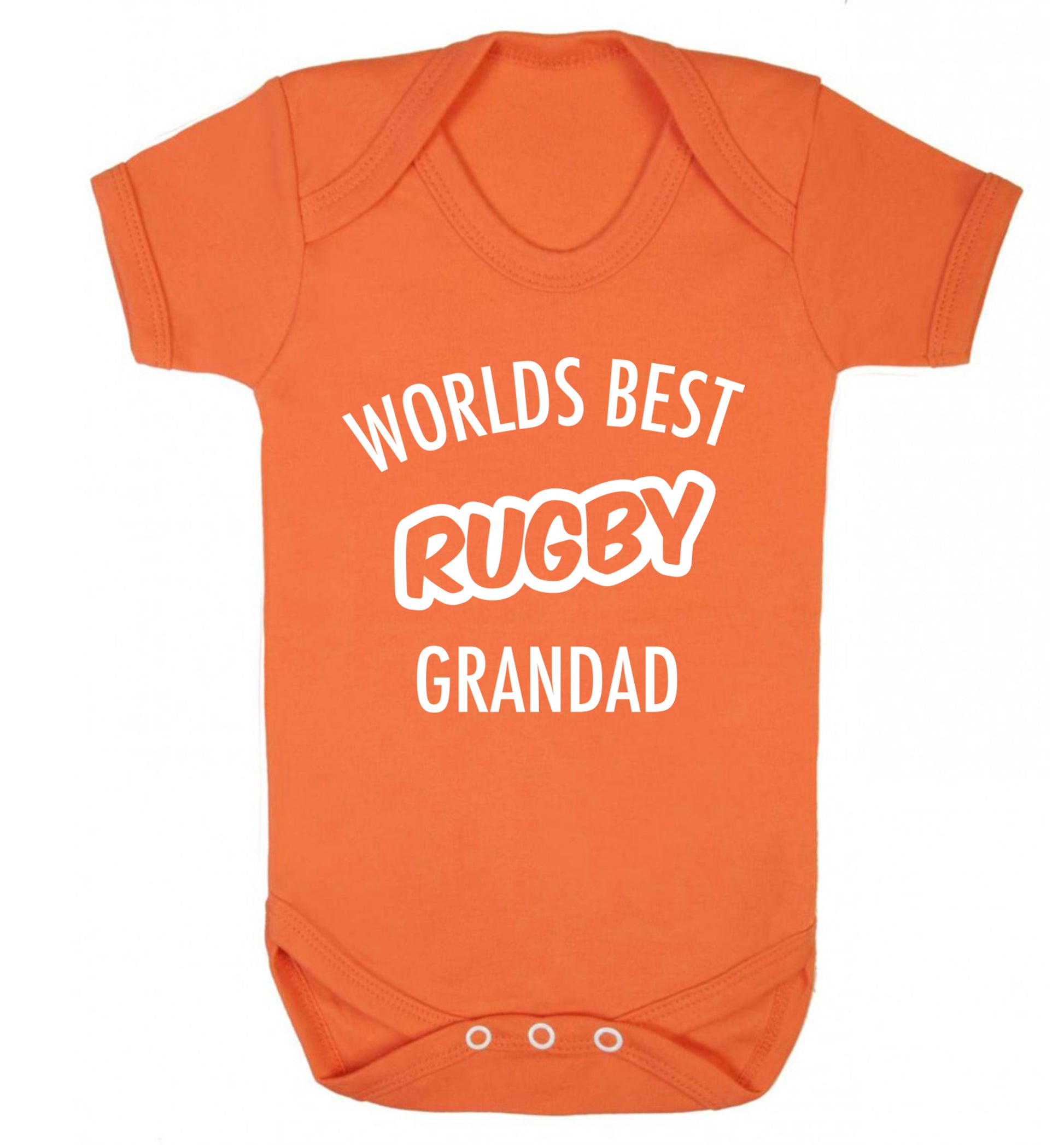 Worlds best rugby grandad Baby Vest orange 18-24 months
