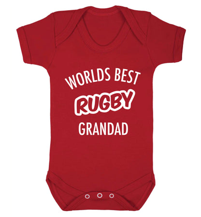 Worlds best rugby grandad Baby Vest red 18-24 months