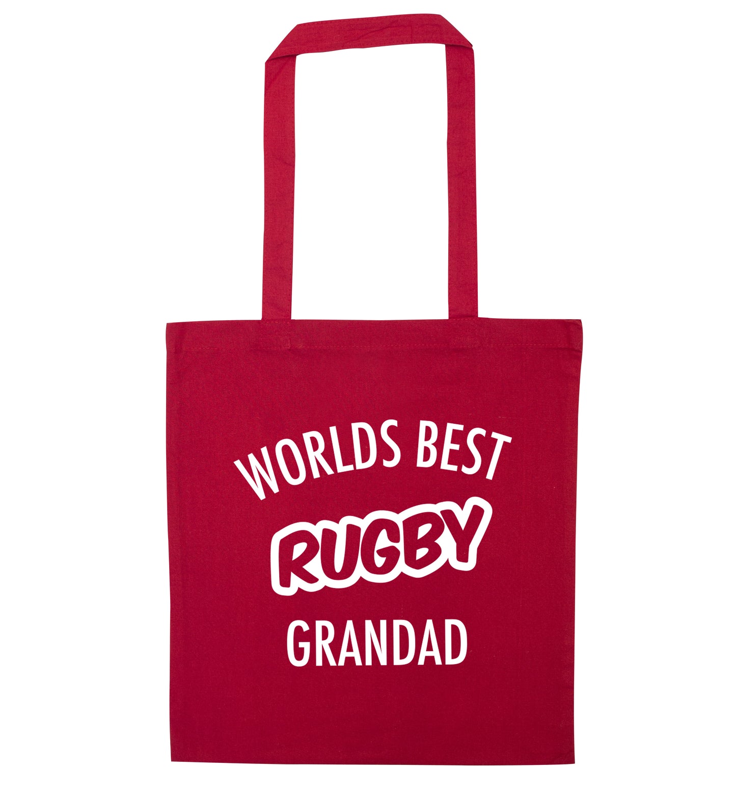 Worlds best rugby grandad red tote bag