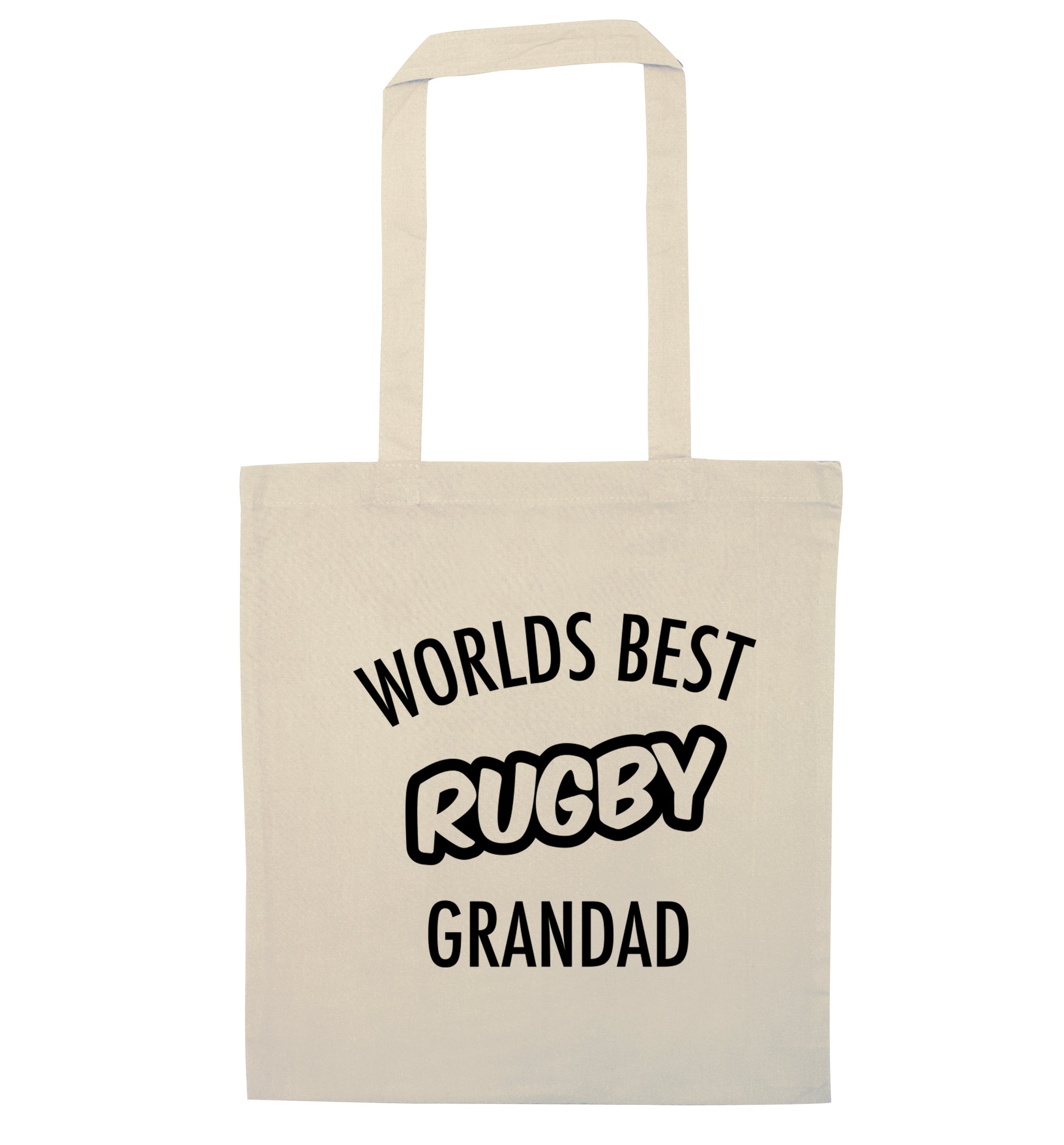 Worlds best rugby grandad natural tote bag