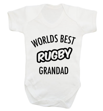 Worlds best rugby grandad Baby Vest white 18-24 months