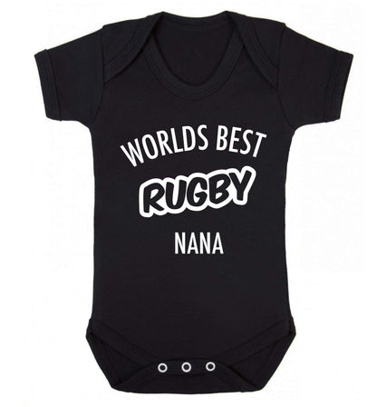 Worlds Best Rugby Grandma Baby Vest black 18-24 months