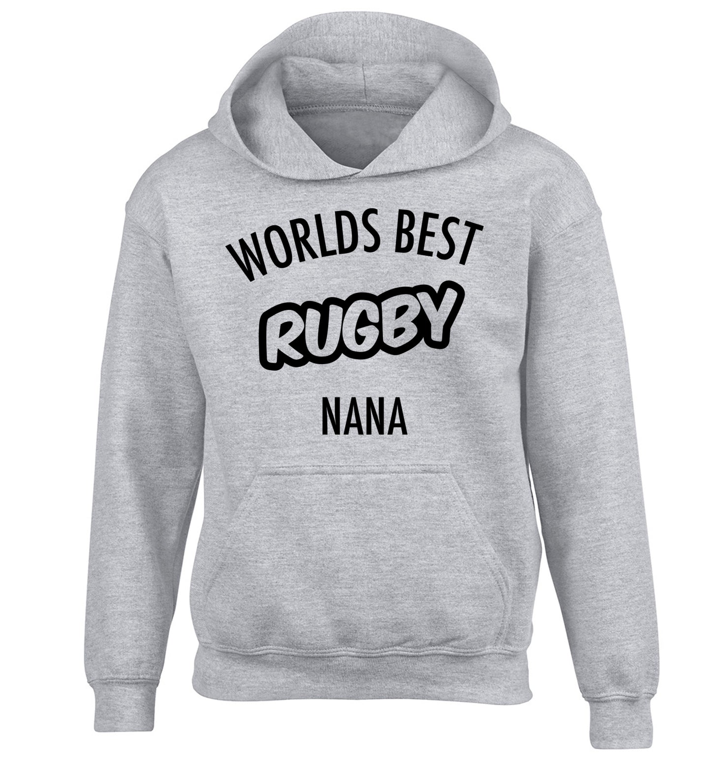 Worlds Best Rugby Grandma children's grey hoodie 12-13 Years