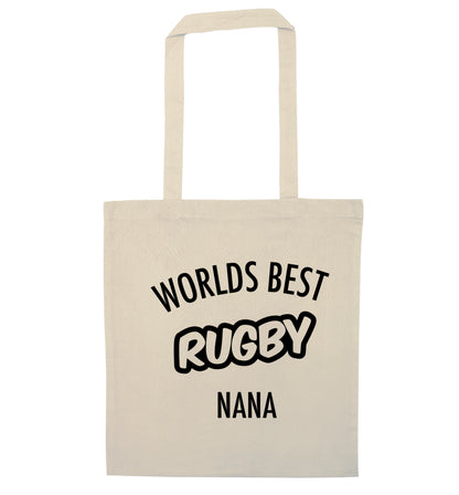Worlds Best Rugby Grandma natural tote bag